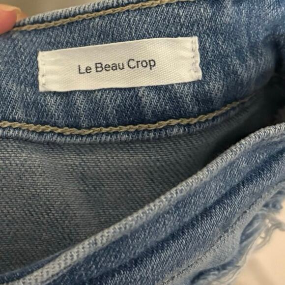 Frame Le Beau Distressed Crop Straight Leg Jeans Size 23 - Picture 5 of 9